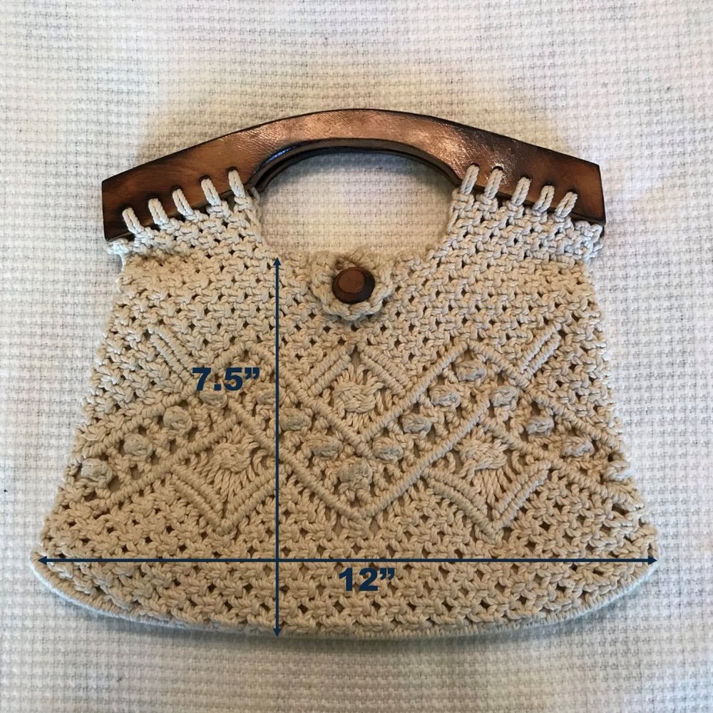 Vintage Macrame Handbag - Picture 4 of 5